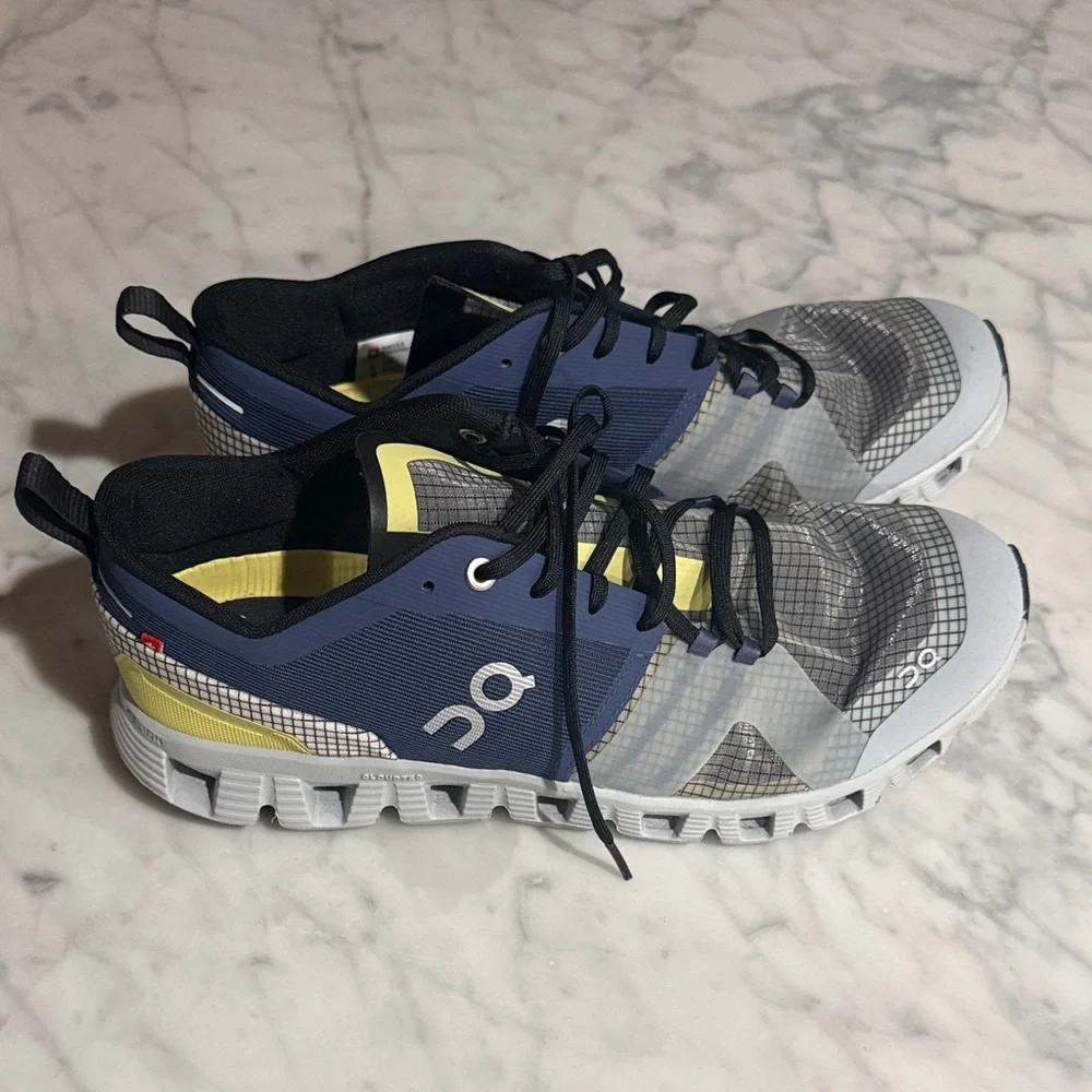 On Running Men's Athletic Shoes in Blue, Gray and Yellow